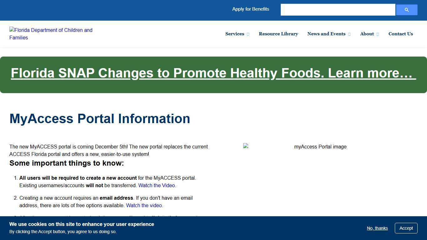MyACCESS Portal Information Florida DCF